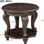 Table ronde en bois massif 22 po, teinte, tablette pour l'organisation, tonalité d'assemblage sans effort dans le salon, rangement, plateau de table, facile