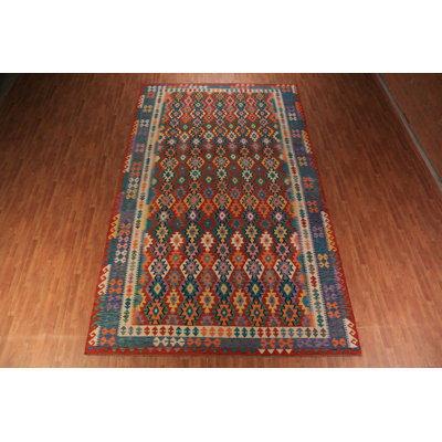 Flat Weave Wool Kilim Oriental Large Rug 10x16