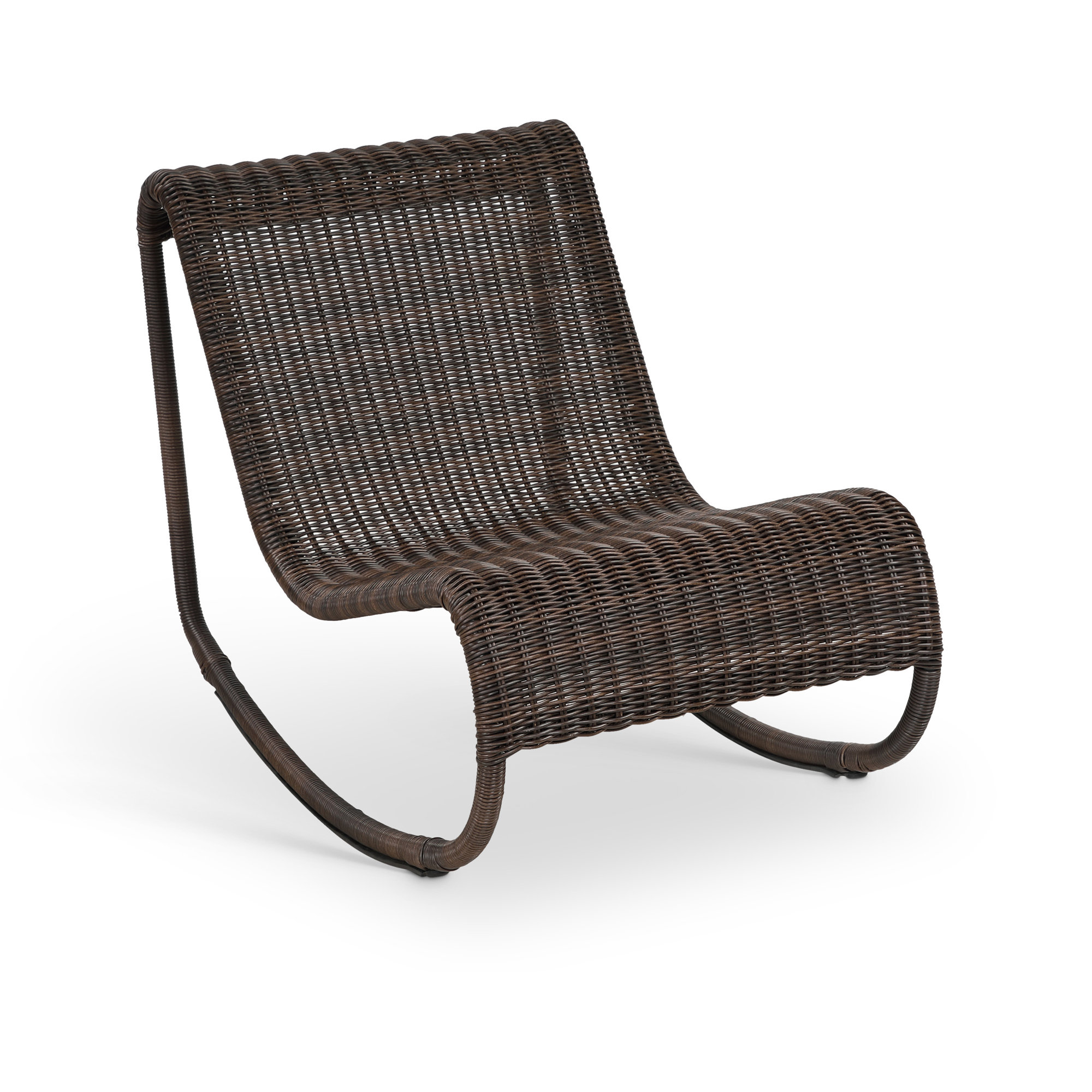 Antigua Wicker Outdoor Patio Rocker, Brown