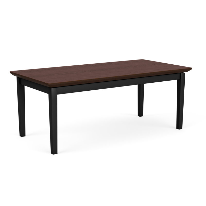 Table basse en acier Lenox, Noir, Noyer cacao