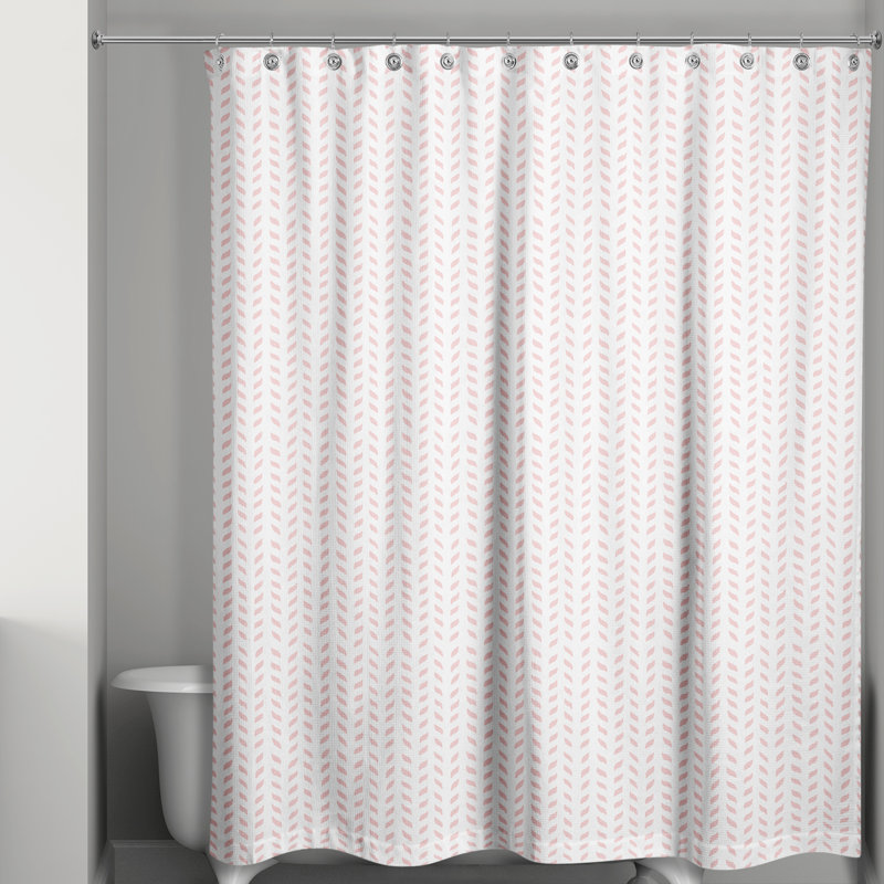 Rideau de douche Hyrup, Blanc / Rose