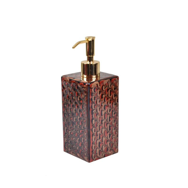 Pompe à savon Mike + Ally Atlantic - Distributeur de savon liquide et émail rechargeable de luxe, BRONZE / OR