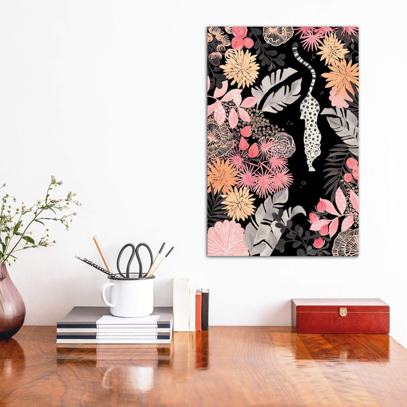 Art de pédoncule leopard, H 18 po x l 12 po x P 1,5 po, Toile tendue