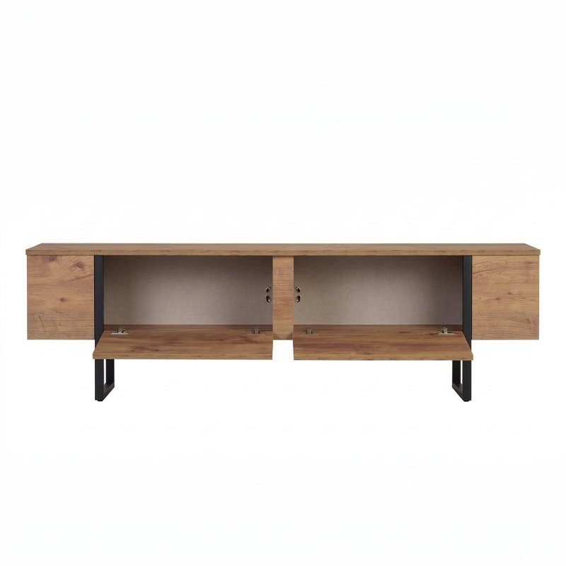 Buffet et meuble télé Elara, Bois de pin de l'Atlantique