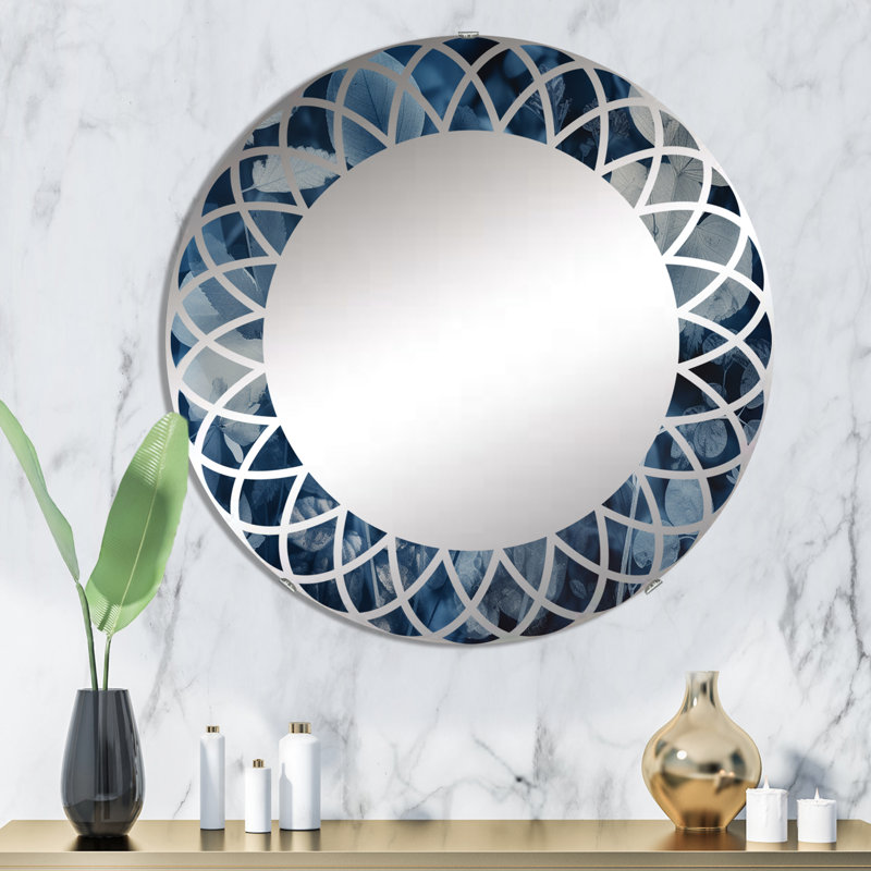 Morrigna - Miroir mural moderne rond, 32 po x 32 po