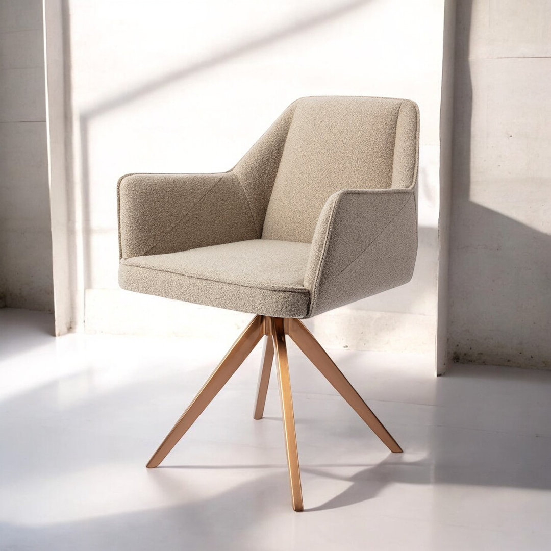 Dasean Polyester Upholstered Metal Armchair