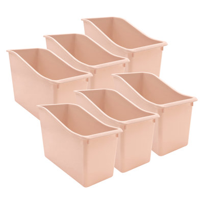 Ensemble de 6 boîtes à livres en plastique Blush