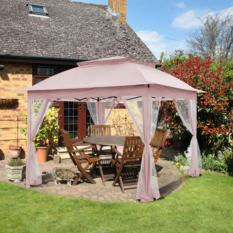 Pop Up Patio Straight Leg 11 Ft. W x 11 Ft. D Steel, Pink