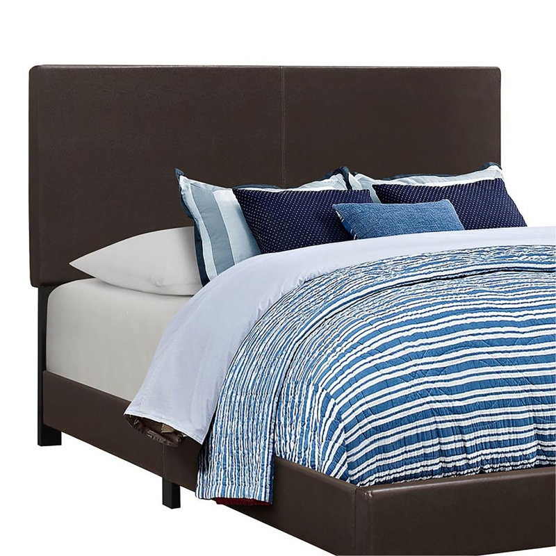 Grand lit brun en similicuir - Rehaussant le confort et le style de votre chambre à coucher, panneau moderne se transformant en zone