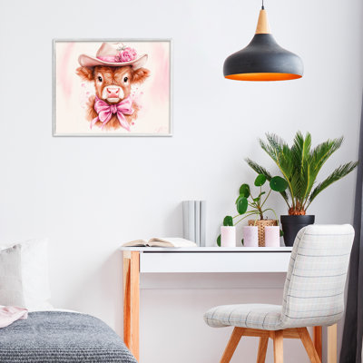 Jolie jolie vache rose, estampe numérique, design par Shawna Stewart