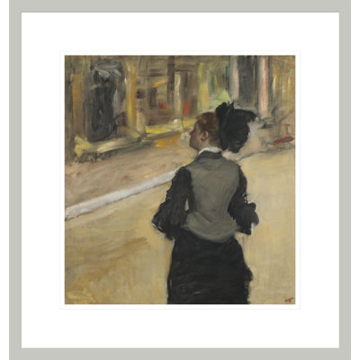 Femme vue de dos (visite d'un musée) par Edgar Degas, impression giclée encadrée