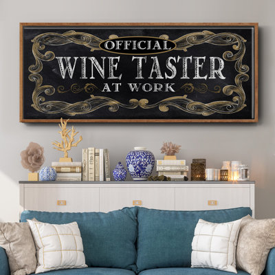 Dégustation de vin - toile encadrée