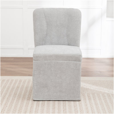 Linen Dining Chairs, Modern Fabric Side Chairs For Dining Room And Kitchen, With Padded Seat And Backrest, Upholstered Armless Chairs For Living Room, Set Of 2 (Gray)
