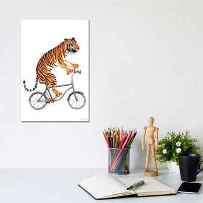 Tiger On Bike by Amélie Legault - Wrapped Canvas Gallery-Wrapped Canvas Giclée