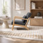 Chaise d'appoint avec structure en bois, chaises de salon rembourrées avec coussin de taille, fauteuil de lecture pour véranda de chambre à coucher-1306156970-1306156971