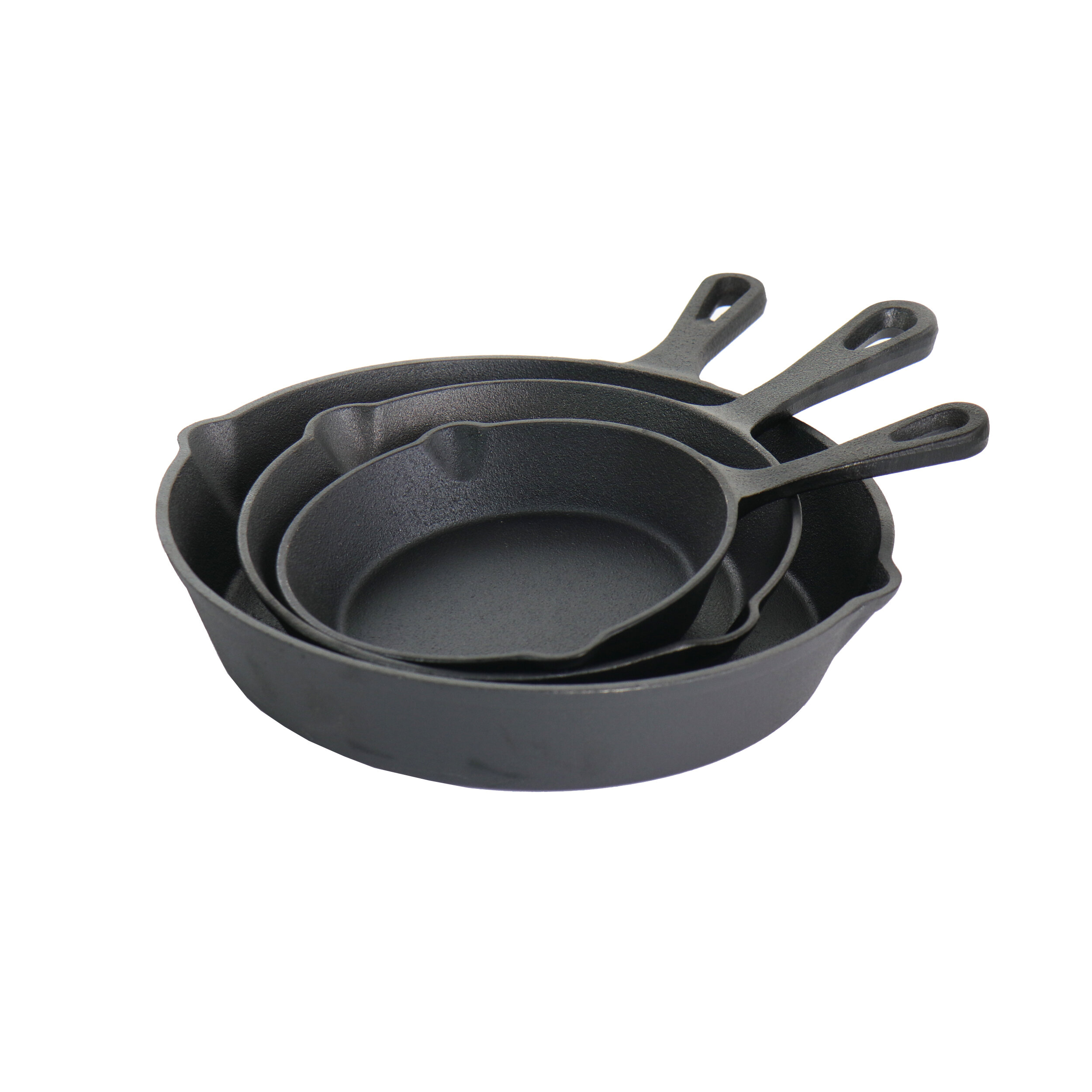 Pre-Seasoned Cast Iron Skillet 3-Piece chef Set (6-Inch 8-Inch and 10-Inch)