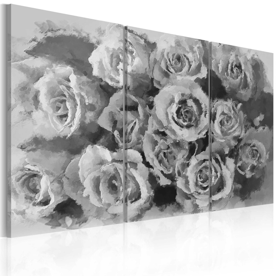 3-tlg. Leinwandbilder-Set Twelve Roses