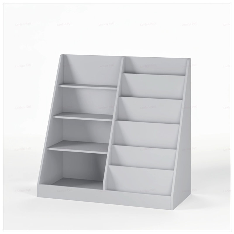 Bibliothèque à 4 niveaux en bois, Gris