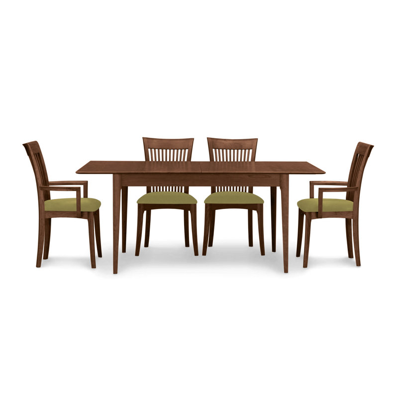 Sarah 5 - Piece Dining Set, Saddle Cherry, Slate (M10245) Fabric, 30" H x 48" W x 36" D
