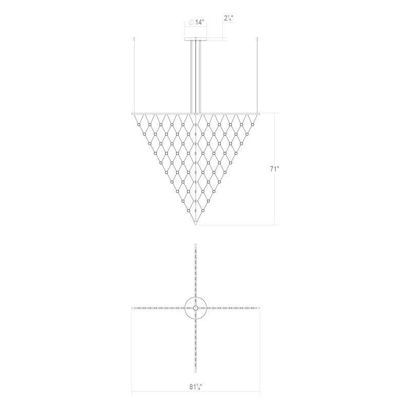 Luminaire suspendu Constellation Galaxy, H 71 po x l 81,25 po