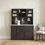 Armoire garde-manger moderne avec panneau perforé, buffet autoportant avec rangement spacieux