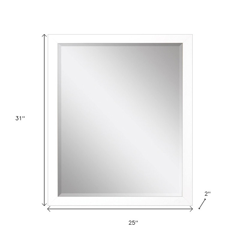 31" White Framed Accent Mirror