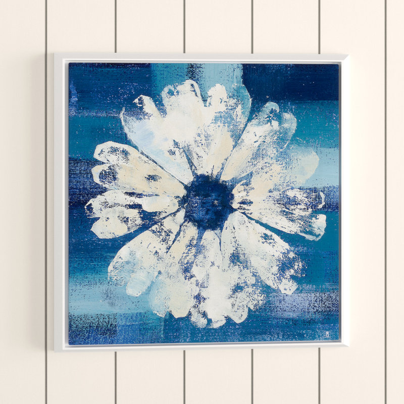 " Ocean Bloom II ", 21.5" H x 21.5" W x 2" D, White Floater Frame