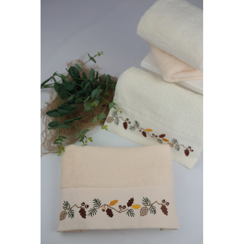 Débarbouillette 100% coton Masuma, Poudre / brun / jaune
