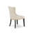 9-piece dining set includes a wooden table and 8 Light Beige Linen Fabric dining chairs & black legs with Button Tufted Back - Sand Blasting Black Finish.