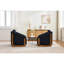 Fauteuil en chenille bleu moderne, siège rembourré et structure latérale en bois pour la maison rembourrée de mousse rembourrée avec des espaces de vie-1654722265