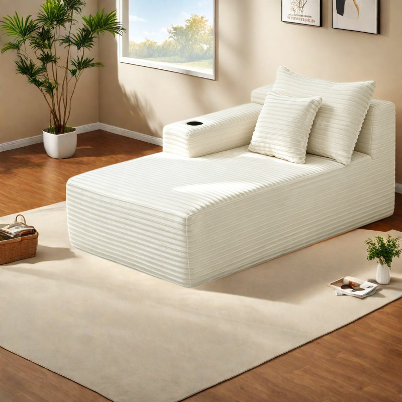 Canapé modulaire à compression avec rangement, méridienne moderne 66 pouces pour la maison