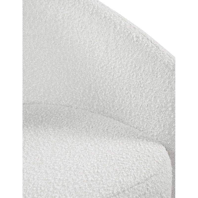 Fauteuil demi-tonneau de 33,5 po de largeur, Tissu crème bouclé