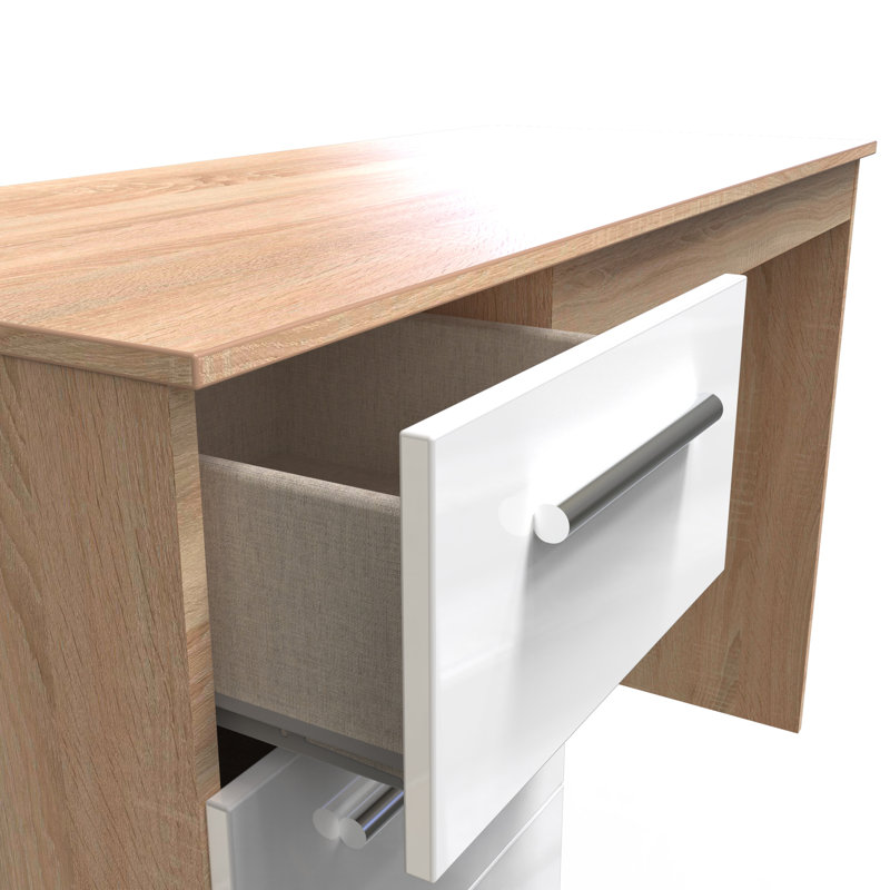 Fully Assembled Chesler Desk, Bardolino/White