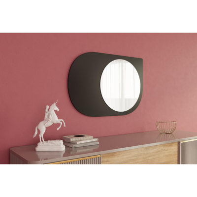 Modern Black Wall Mirror, 23.6 x 35.4 x 0.9 inches | 100% MDF, Eco-Friendly Flotal-E Design | Sleek Solid Color, Perfect for Home Decor & Contemporary Spaces | Easy Wall Mounting for Instant Style Upgrade