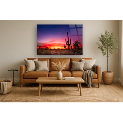 Art mural en verre trempé sans cadre Desert Dreamscape - 40 po x 60 po