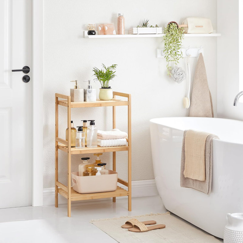 Solid Wood Bathroom Storage Furniture Set