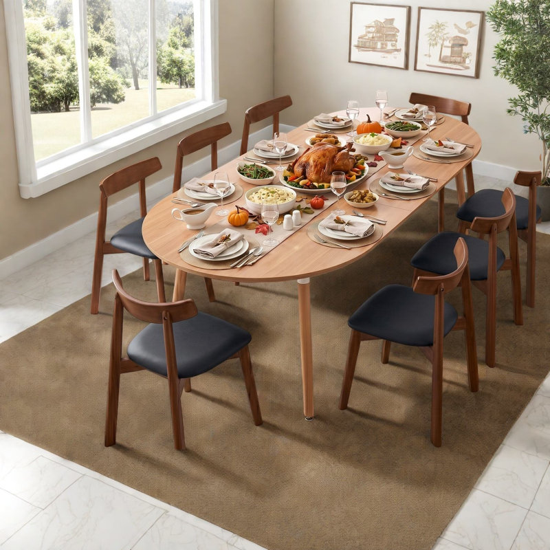 Ensembles de table de salle à manger extensible (doit inclure la table et la chaise), bois moderne