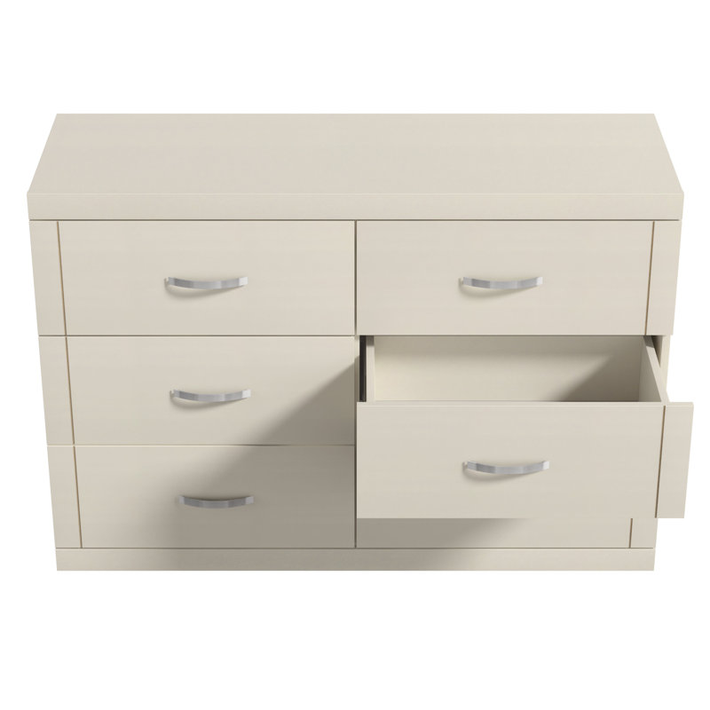 Avigail 6 Drawer 46.45'' W Double Dresser, Beige/Ivory/Cream