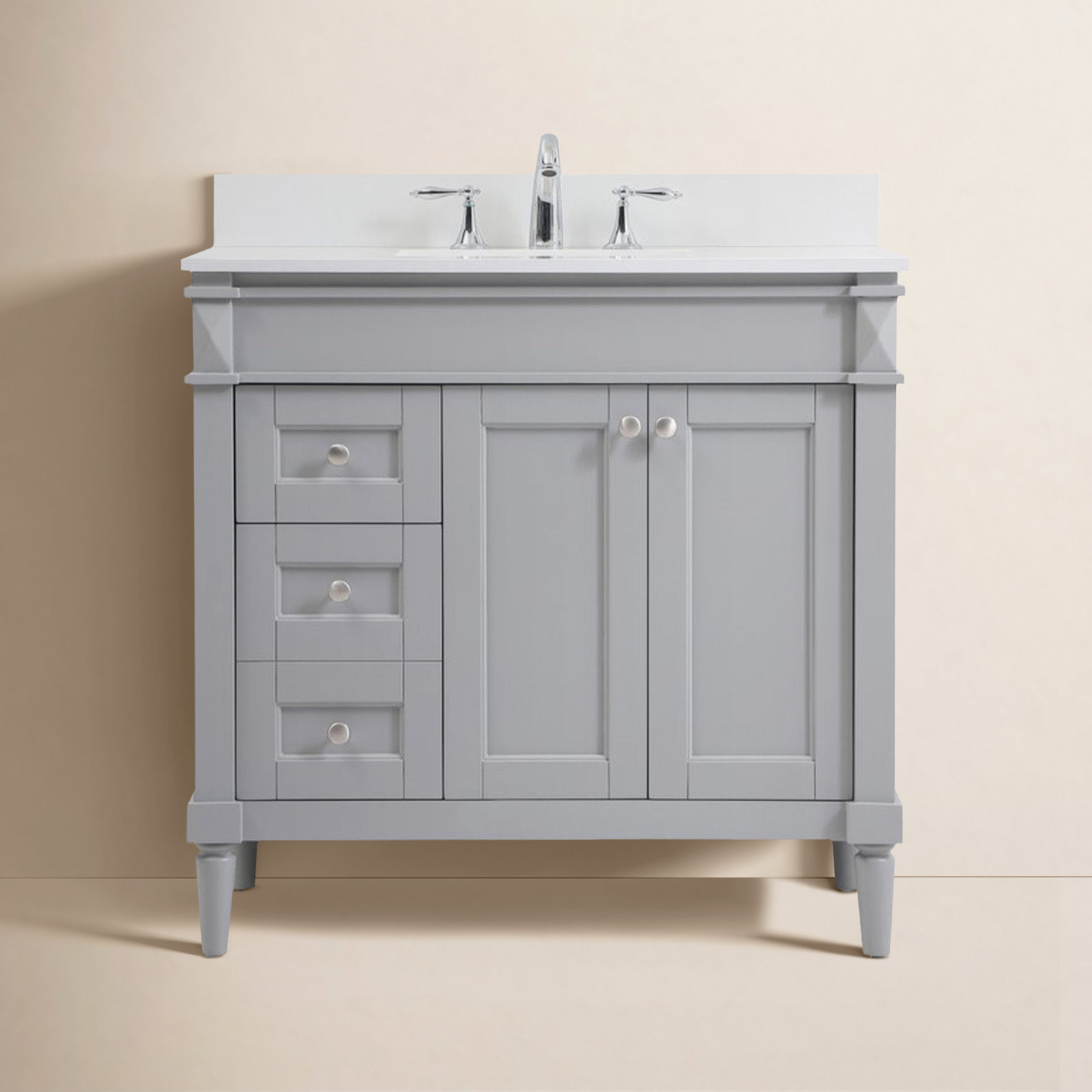 Readington Single Bathroom Vanity, Gray, 36"
