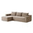 Boneless Corduroy L-Shape Modular Sectional Couch with Chaise - Soft Upholstered, Roomy Deep Seat, No Assembly Required, Timeless Stylish Furniture for Living Room Bedroom Apartment Home Office-218115380-222416035