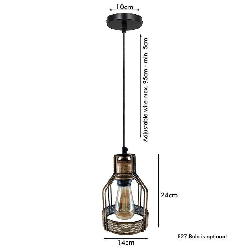 Kappa 1 - Light Brushed Coppera Pendant