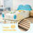 Twin Cloud Kids Bed, PU Leather Upholstered, Solid Wood Frame, Storage Pocket, Easy Assembly-445225859