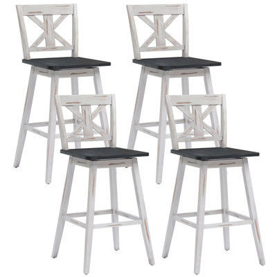 Luvine Swivel Solid Wood Counter Stool