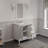 Elizabeth 36" Carrara White Marble Countertop Bath Vanity with Faucet-383915304-383915305