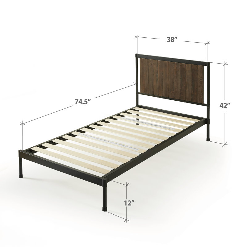 Lit plateforme en métal Zinus Gina, Simple