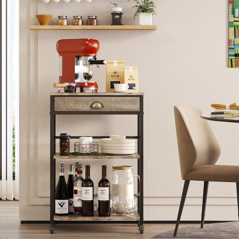 Chrisy 21.65'' W Metal Shelving Unit with Wheels
