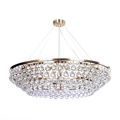 Lustre rond en acier clair