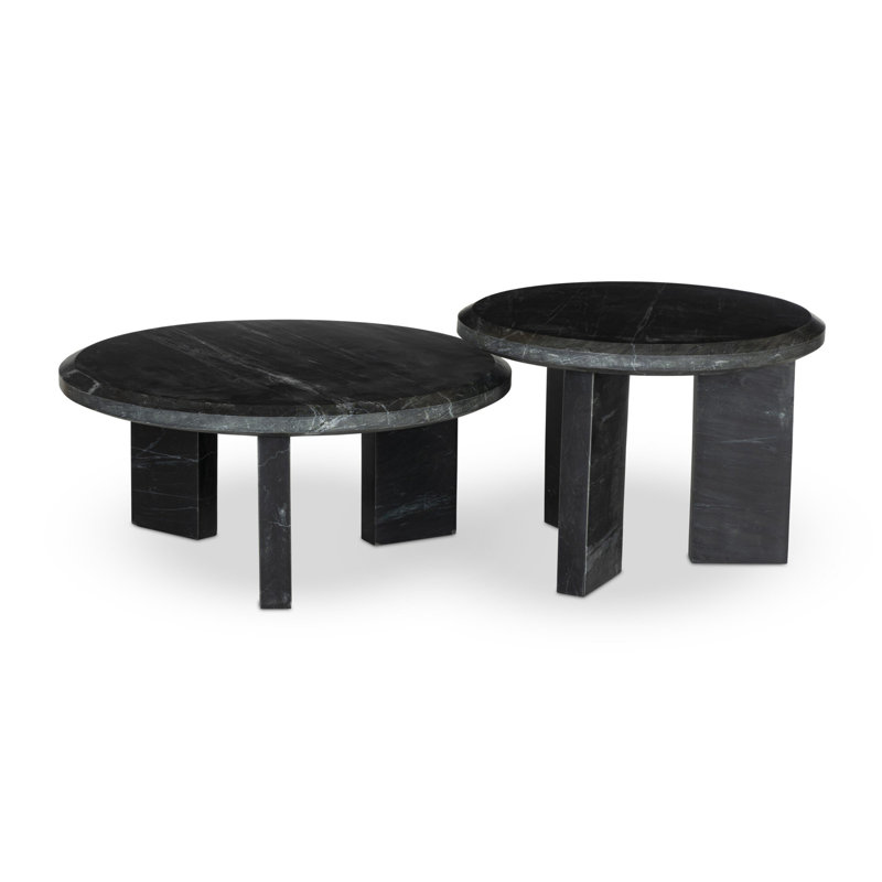 Dakota Nesting Coffee Table, Black Marble