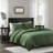 Green Velvet Geometric Quilt Set - Queen