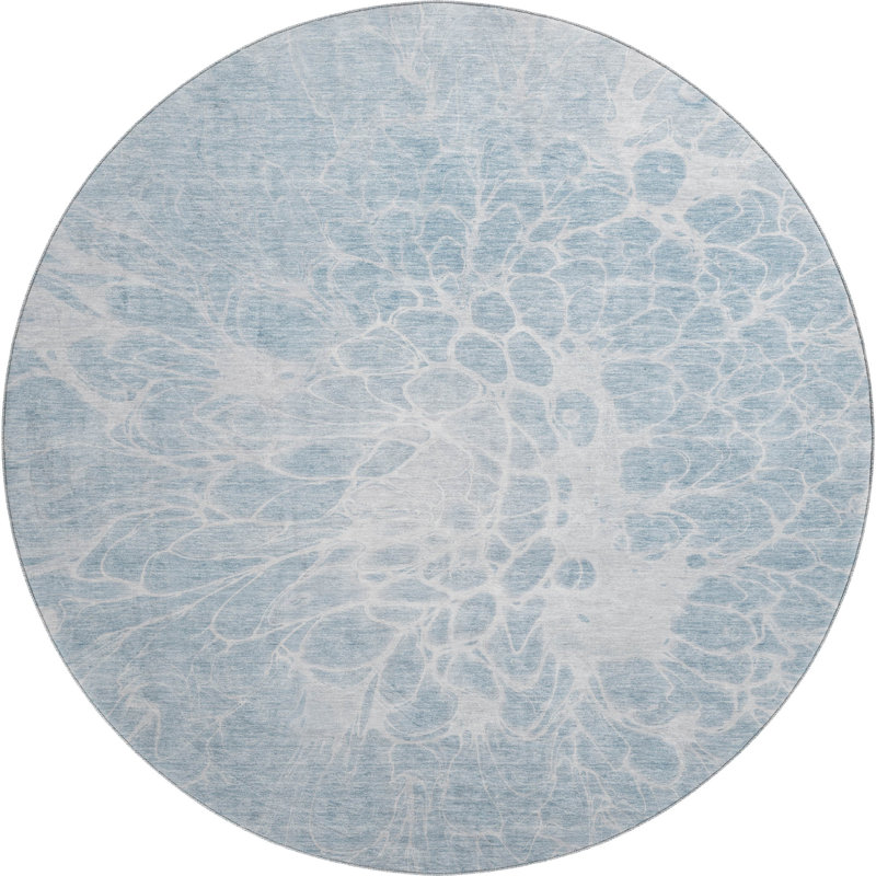 Premium Machine Washable Arnette Sky Rug, Round 8'